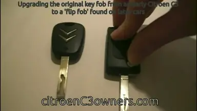 'Video thumbnail for Converting basic key to flip style on a Citroen C3 2002'