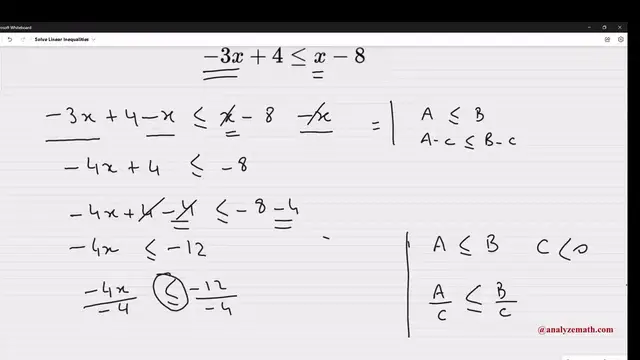 Video thumbnail for Solve Linear inequalities