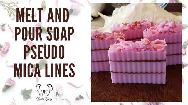 'Video thumbnail for Melt and Pour Soap Making Pseudo Mica Lines MP base Tutorial for Beginners'