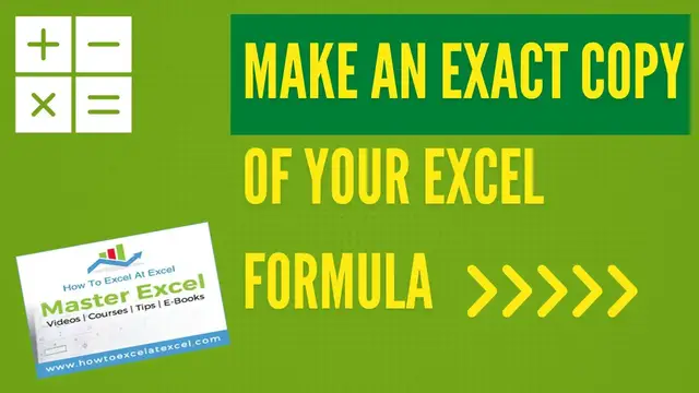 Video thumbnail for How To Make An EXACT Copy Of Your Excel Formula. (Without Changing Cell References).