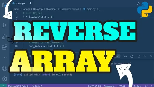 Video thumbnail for How To Reverse an Array in Python
