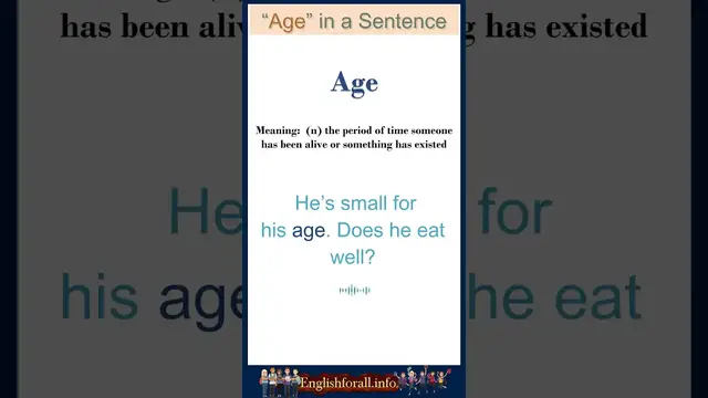 Video thumbnail for Age meaning | Age in a Sentence | Most common words in English #shorts