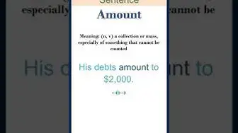 Video thumbnail for Amount meaning | Amount in a Sentence | Most common words in English #shorts