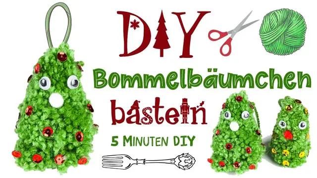 Video thumbnail for Anleitung - Weihnachtsbaum aus Pompons basteln  mit Kindern - Weihnachtsdeko selber machen