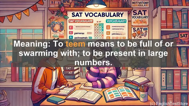 Video thumbnail for 5000 Must Know SAT Vocabulary - SAT Vocabulary: Understanding and Using the Word 'Teem'