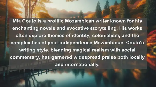 Video thumbnail for Discovering Literary Gems: Top 10 Renowned Writers from Mozambique