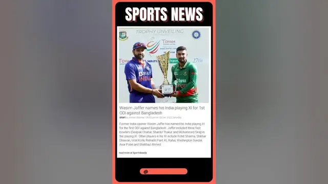 Video thumbnail for Wasim Jaffer names his India playing XI for 1st ODI against Bangladesh