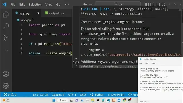 Video thumbnail for Python 3 SQLAlchemy & Pandas Script to Add Data inside MySQL Table Using CSV File