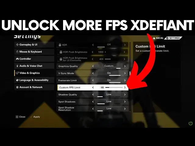 Video thumbnail for How to Get over 60FPS on XDefiant - Unlock FPS Limit on XDefiant