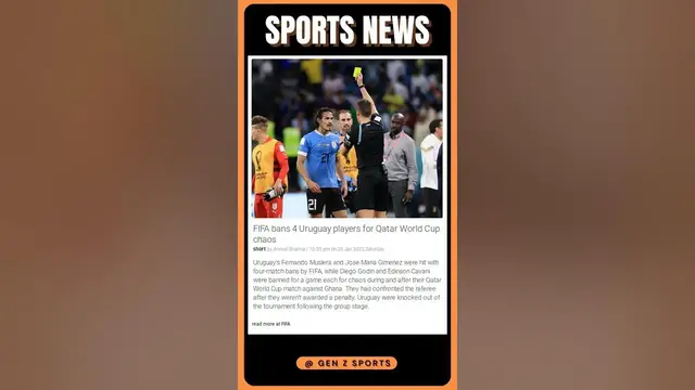 'Video thumbnail for Uruguay Players Suffer Shock Bans for World Cup Mayhem! | #shorts #sports'