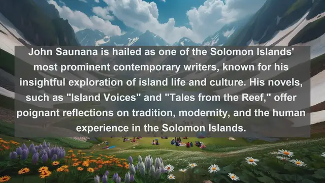 Video thumbnail for Unveiling Literary Treasures: Top 10 Famous Writers from the Solomon Islands