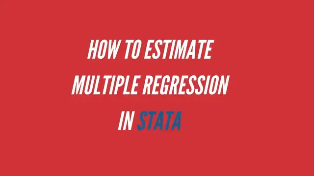 Video thumbnail for How to estimate multiple regression in Stata | A detailed tutorial