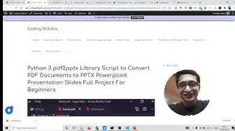 Video thumbnail for Python 3 pdf2pptx Library Script to Convert PDF Documents to PPTX Powerpoint Presentation Slides