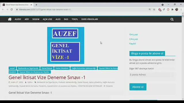 Video thumbnail for Genel İktisat/İktisada Giriş-1 Vize Deneme Sınavı -1