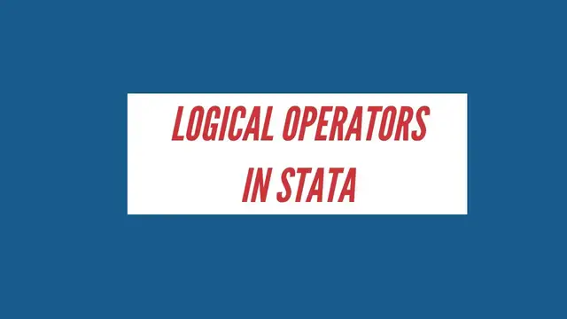 Video thumbnail for Logical Operators in Stata | Stata Tutorial