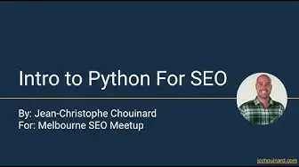 Video thumbnail for Introduction to Python SEO (Melbourne SEO Meetup)