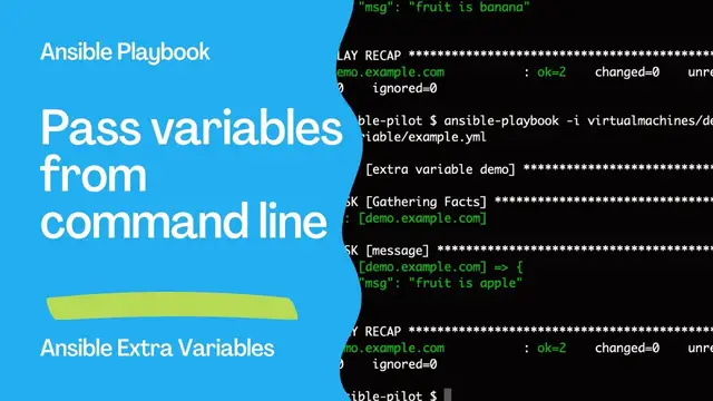 Video thumbnail for How to Pass Variables to Ansible Playbook in the command line? - Ansible extra variables