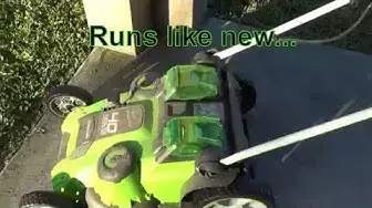 Video thumbnail for GreenWorks Lawn Mower One Year Review