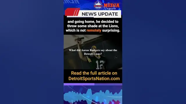 Video thumbnail for Aaron Rodgers throws shade at Detroit Lions after getting owned by rookies