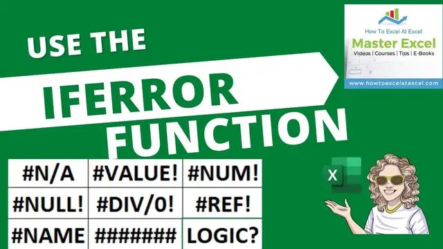 Video thumbnail for How To Use The IFERROR Function In Excel