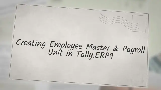 'Video thumbnail for Creating Employee Master & Payroll Unit in Tally.ERP9'