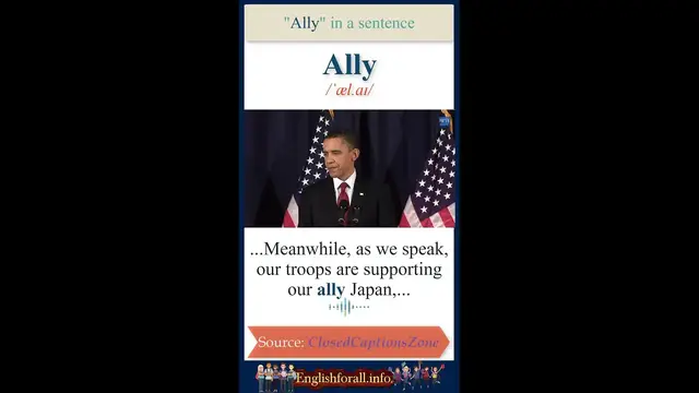 Video thumbnail for Ally meaning | Ally in a sentence | Most common words in English #Shorts