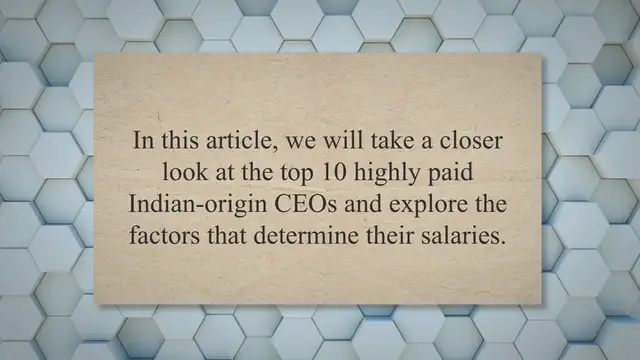 Video thumbnail for Top 10 Highly Paid Indian-Origin CEOs in the Global Market