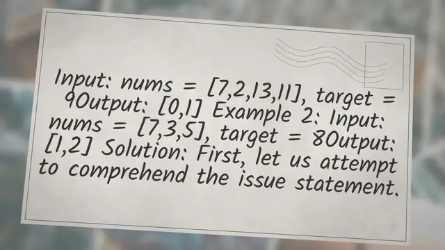 Video thumbnail for leet code : Two sum Problem solution