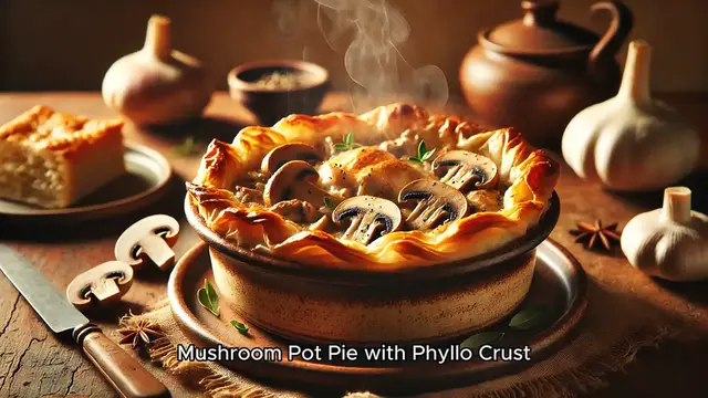 'Video thumbnail for Mushroom Pot Pie with Phyllo Crust'