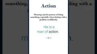 Video thumbnail for Action meaning | Action in a Sentence | Most common words in English #shorts