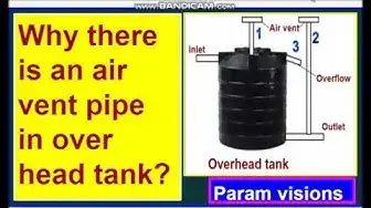 Video thumbnail for Why we provide air vent pipe in the overhead tank?/ Why T- type pipe is installed in overhead tank