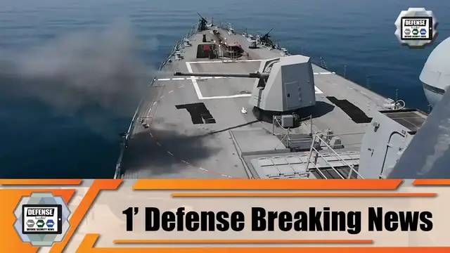 'Video thumbnail for US Navy USS Ralph Johnson Arleigh Burke-class destroyer conducts live-fire exercise in Arabian Gulf'