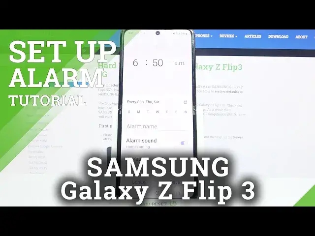 'Video thumbnail for How to Set Up Alarm Clock on SAMSUNG Galaxy Z Flip 3 – Manage Clock Options'
