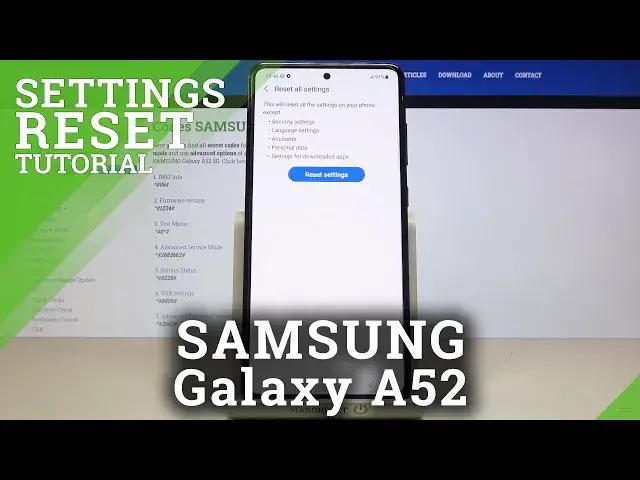 'Video thumbnail for How to Reset All Settings in SAMSUNG Galaxy A52 – Restore Setting Defaults'