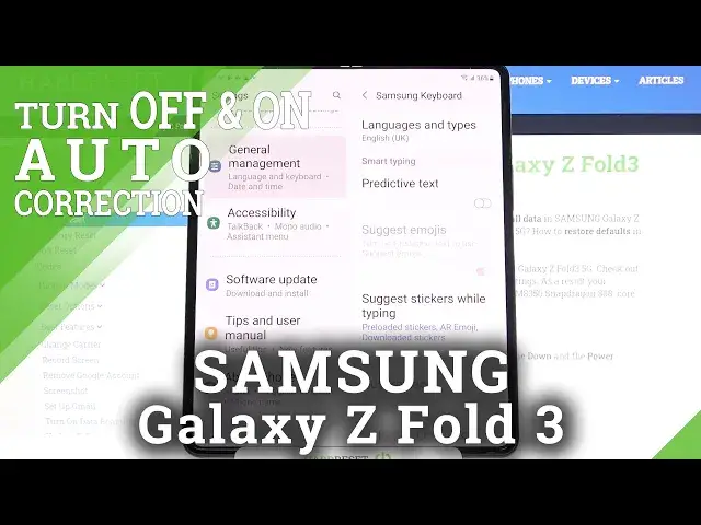 'Video thumbnail for How to Turn On/Off Auto Correction on SAMSUNG Galaxy Z Fold 3 – Suggested Words'