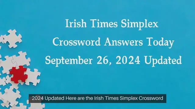 Video thumbnail for Irish Times Simplex Crossword Answers Today September 26, 2024 Updated