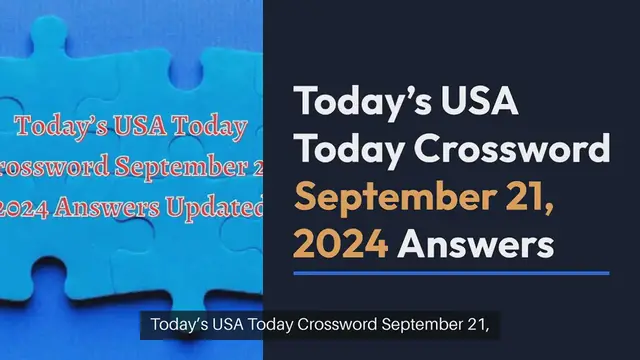 Video thumbnail for Today’s USA Today Crossword September 21, 2024 Answers Updated
