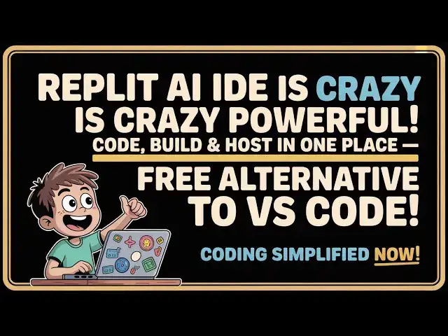 Video thumbnail for Replit AI IDE is CRAZY Powerful! Code, Build & Host in One Place – FREE Alternative to VS Code!