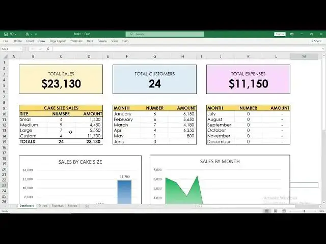 Video thumbnail for Excel Sales and Expenses Tracker | Cake Business Example