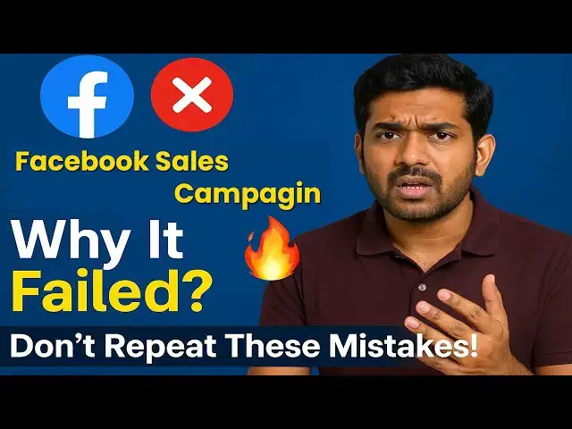 'Video thumbnail for Facebook Ads செல்ஸ் கம்பெயின் Why It Failed?🔥 | Don't Repeat These Mistakes! [Tamil]'