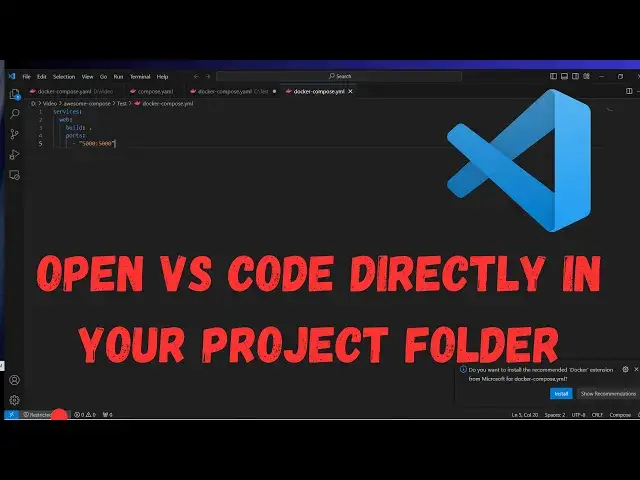 Video thumbnail for How to Open VS Code Directly in Your Project Folder ?