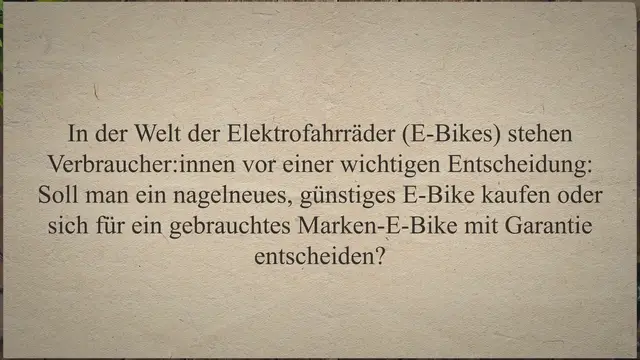 'Video thumbnail for Gebrauchtes Marken-E-Bike vs. billiges E-Bike'