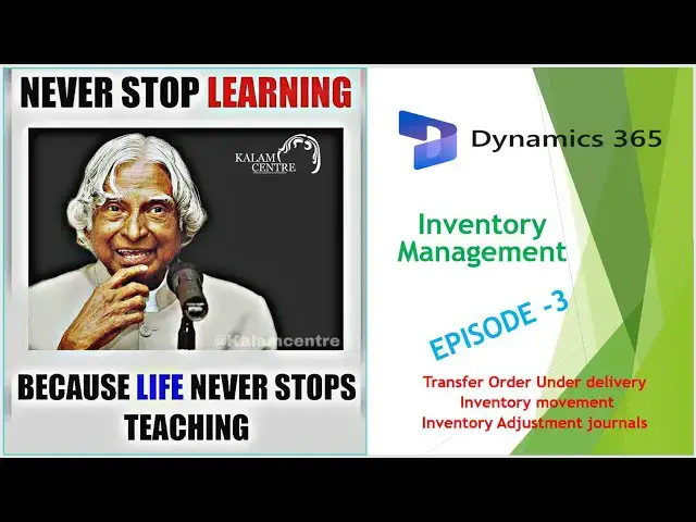 Video thumbnail for Inventory Managment Episode 3 Transfer Order Under delivery   Inventory movement and Inventory Adjus
