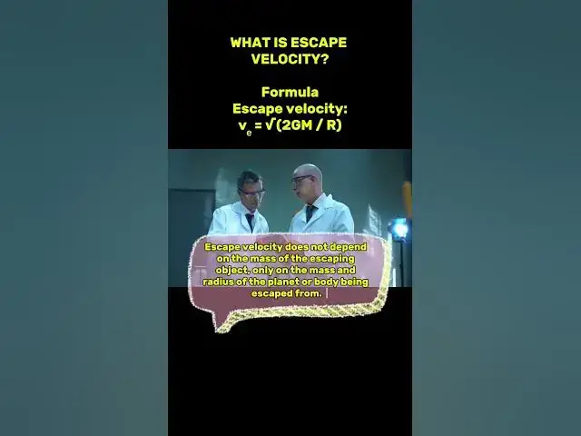 Video thumbnail for What is escape velocity? #physics #science #technology #youtubeshorts #ytshorts #education
