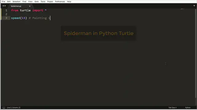 Video thumbnail for python turtle graphics _ python turtle animation _ how to draw spiderman