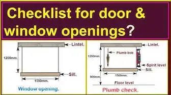 Video thumbnail for Checklist for doors & window openings./ How to provide doors & window openings?