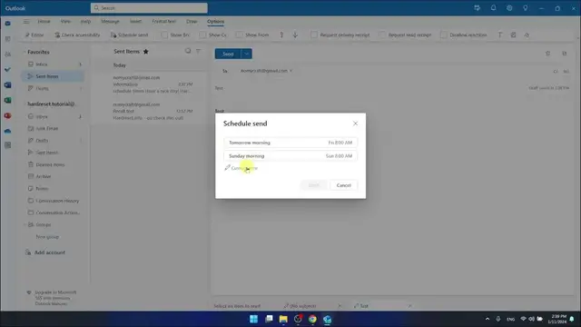 Video thumbnail for How To Schedule An Email In Outlook Web Version