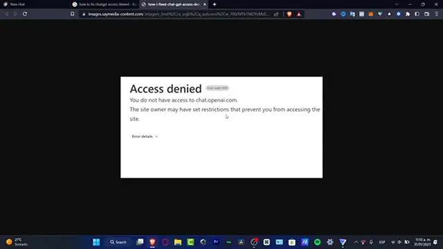 Video thumbnail for How to Fix Chatgpt Error Code 1020 (ChatGPT Access Denied Error Code 1020 Fix)