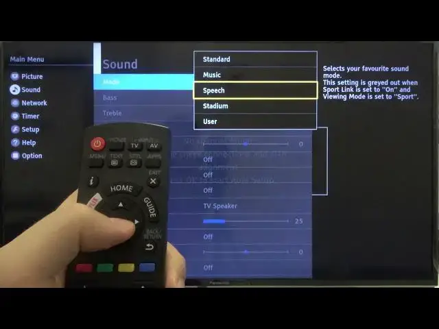 Video thumbnail for How to Set Sound Mode Suited for Music on PANASONIC TV TX-40FS500 40-inch Smart TV - Video Guide
