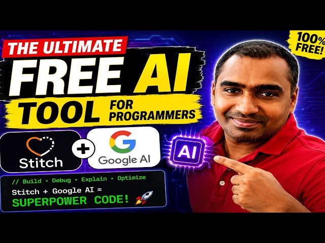 Video thumbnail for The Ultimate Free AI Tool for programmers Stitch Google AI